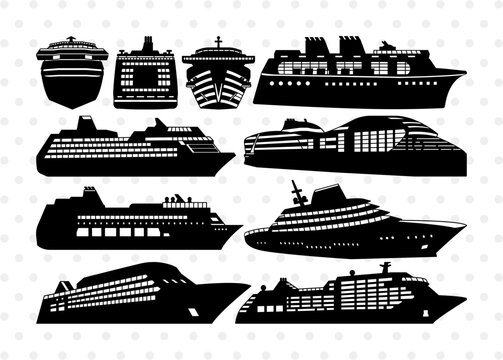 Cruise Ship Silhouette, Cruise Ship SVG, Ship Svg, Cruise Vacation Svg, Cruise Svg, Cruise Ship Bundle, SB00911