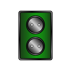 Wall socket icon on white.