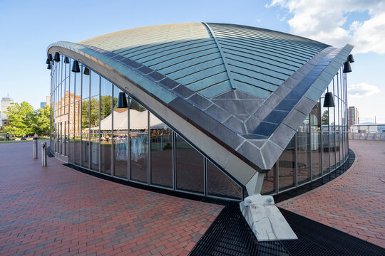 Cambridge, MA, USA - June 28, 2022: The Kresge Auditorium, the primary performance facility on the MIT campus which is defined by its iconic shell structured roof, designed by Eero Saarinen.