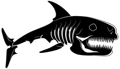 shark skeleton vector illustration