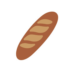 Baguette bread vector icon illustration