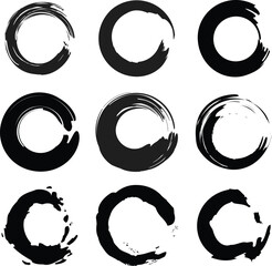 abstract round shape brush circle vector.