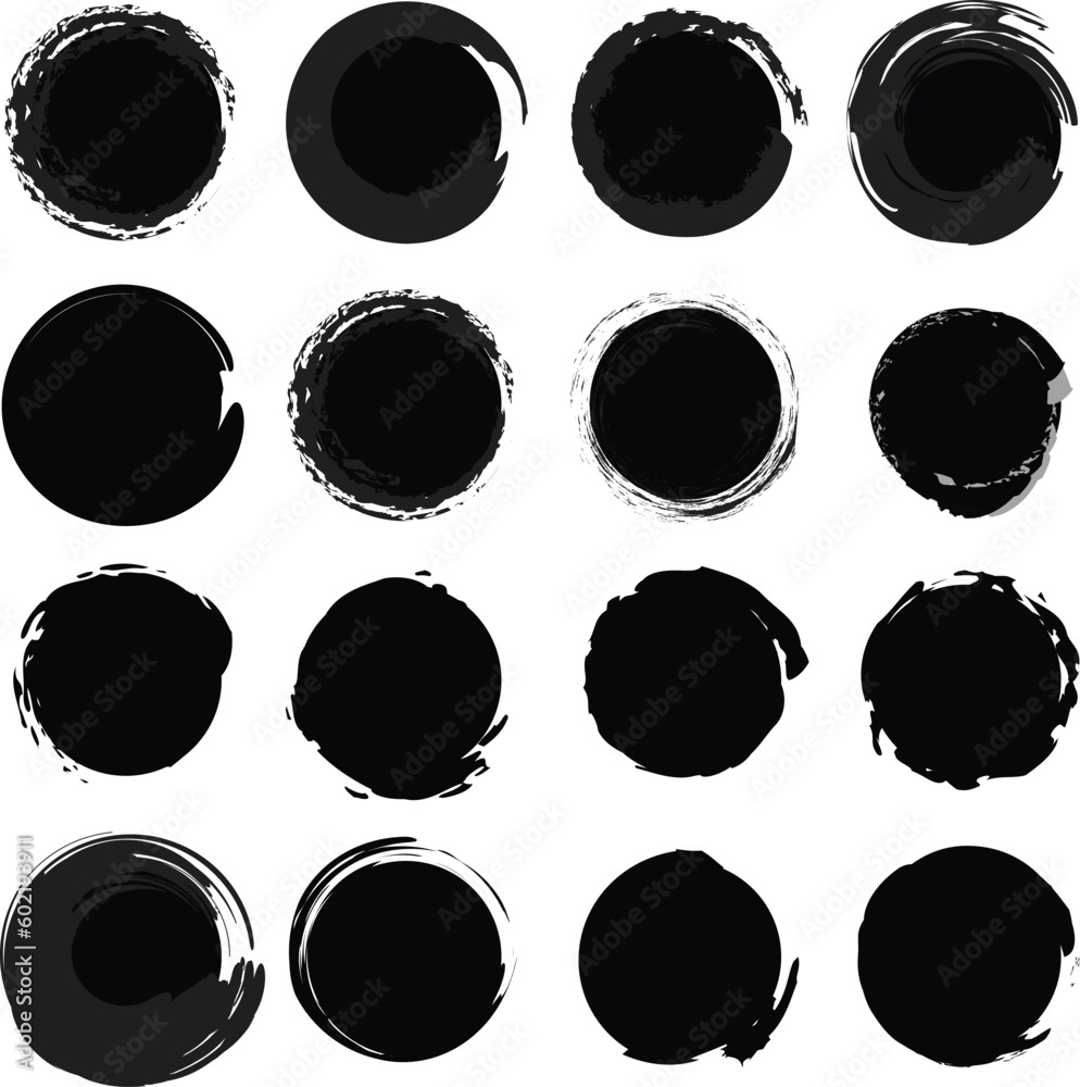 Canvas Prints abstract geometric circle shape brush decorative vector.