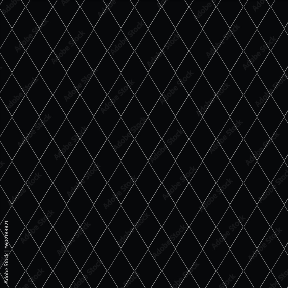 Poster abstract black white gradient rhombus pattern with black bg.