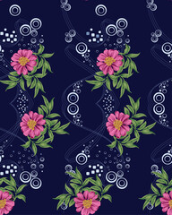 seamless vector  flower design  pattern on  background