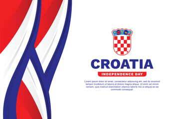Croatia Independence Day Background Event Wave Concept - obrazy, fototapety, plakaty