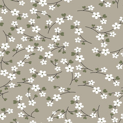 seamless  vintage flower design pattern on background