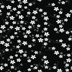 seamless  vintage flower design pattern on background