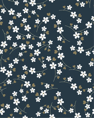 seamless  vintage flower design pattern on background