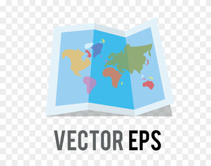 Fototapeta na wymiar Isolated vector folded location paper map flat icon