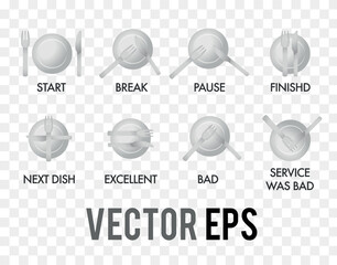 Isolated vector table manner, language of culery on table