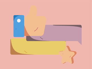 Virtual characters social communication concept business flat vector hand drawn illustration
