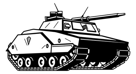 illustration of a tank, armoured fighting vehicle illustration