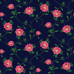 seamless small vector flower design on background