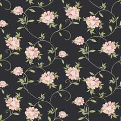 seamless small vector flower design on background