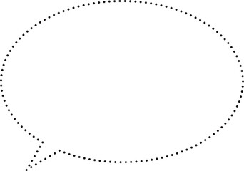 丸型吹き出し　点線　白塗り
