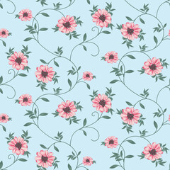 seamless small vector flower design on background