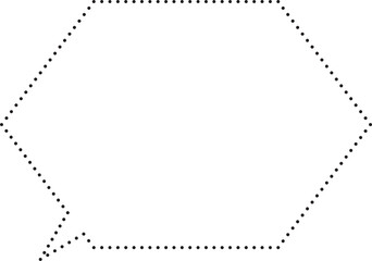 六角形吹き出し　点線　白塗り
