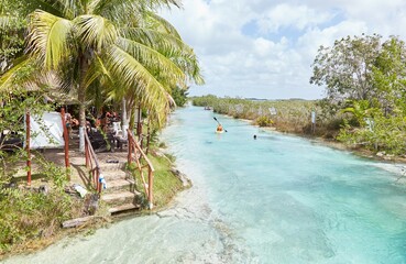 Bacalar's Rapids, known for its very strong current and home to microorganisms called stromatolites