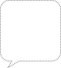 角丸四角形吹き出し　点線　白塗り
