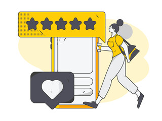 Virtual characters social communication concept business flat vector hand drawn illustration
