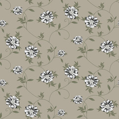 seamless small vector flower design on background