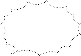 トゲトゲ吹き出し　点線　枠のみ
