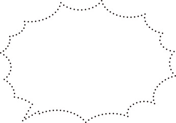 トゲトゲ吹き出し　点線　白塗り
