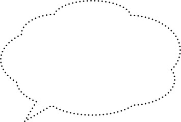 雲形吹き出し　点線　白塗り
