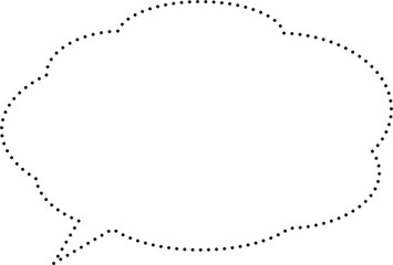 雲形吹き出し　点線　白塗り
