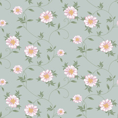 seamless small vector flower design on background