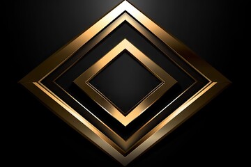 Obraz premium Abstract Square Icon Design with Copy Space on Black Background. Generative AI illustrations.