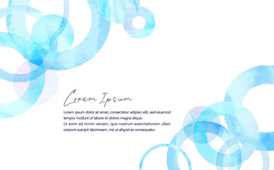 水彩画イメージのタイトル背景-円形青	