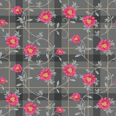 seamless small vector flower design on background