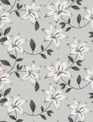 seamless vector flower design on background