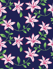 seamless vector flower design on background