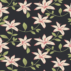 seamless vector flower design on background