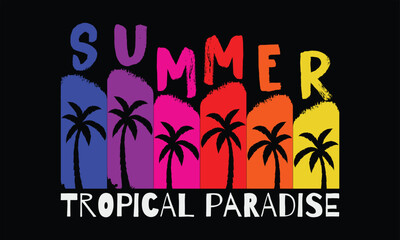 Summer Tropical Paradise T-shirt Design