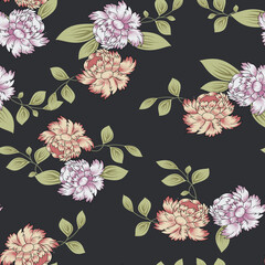 seamless vector flower design on background