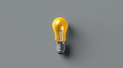 Idea light bulb with a pencil - flat lay, phot take from distance, empty background, no background. 