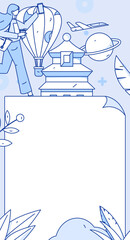 Holiday travel travel characters internet background vector hand drawn illustration
