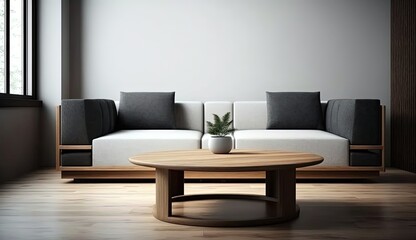 minimal living room interior design by ai generative