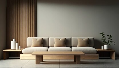 minimal living room interior design by ai generative
