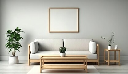 minimal living room interior design by ai generative
