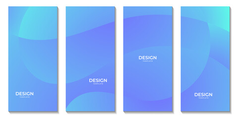 abstract brochures set blue and purple fluid colorful gradient background. vector illustration.