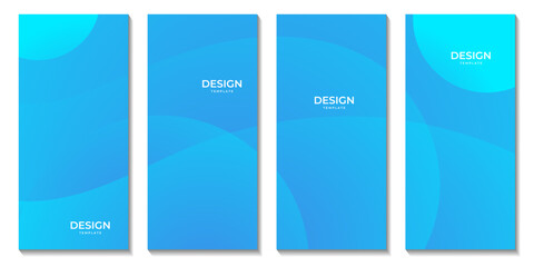 abstract brochures set bright blue wave colorful gradient background for business