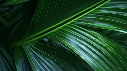 theoretical green leaf surface, nature establishment, tropical leaf. Creative resource, AI Generated
