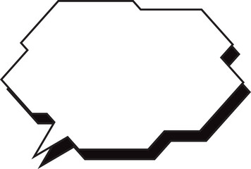 多角形吹き出し　影付き　白塗り
