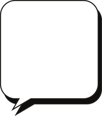 角丸四角形吹き出し　影付き　白塗り
