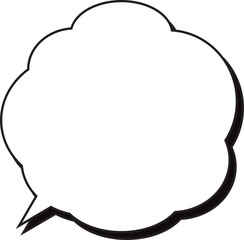 雲形吹き出し　影付き　白塗り
